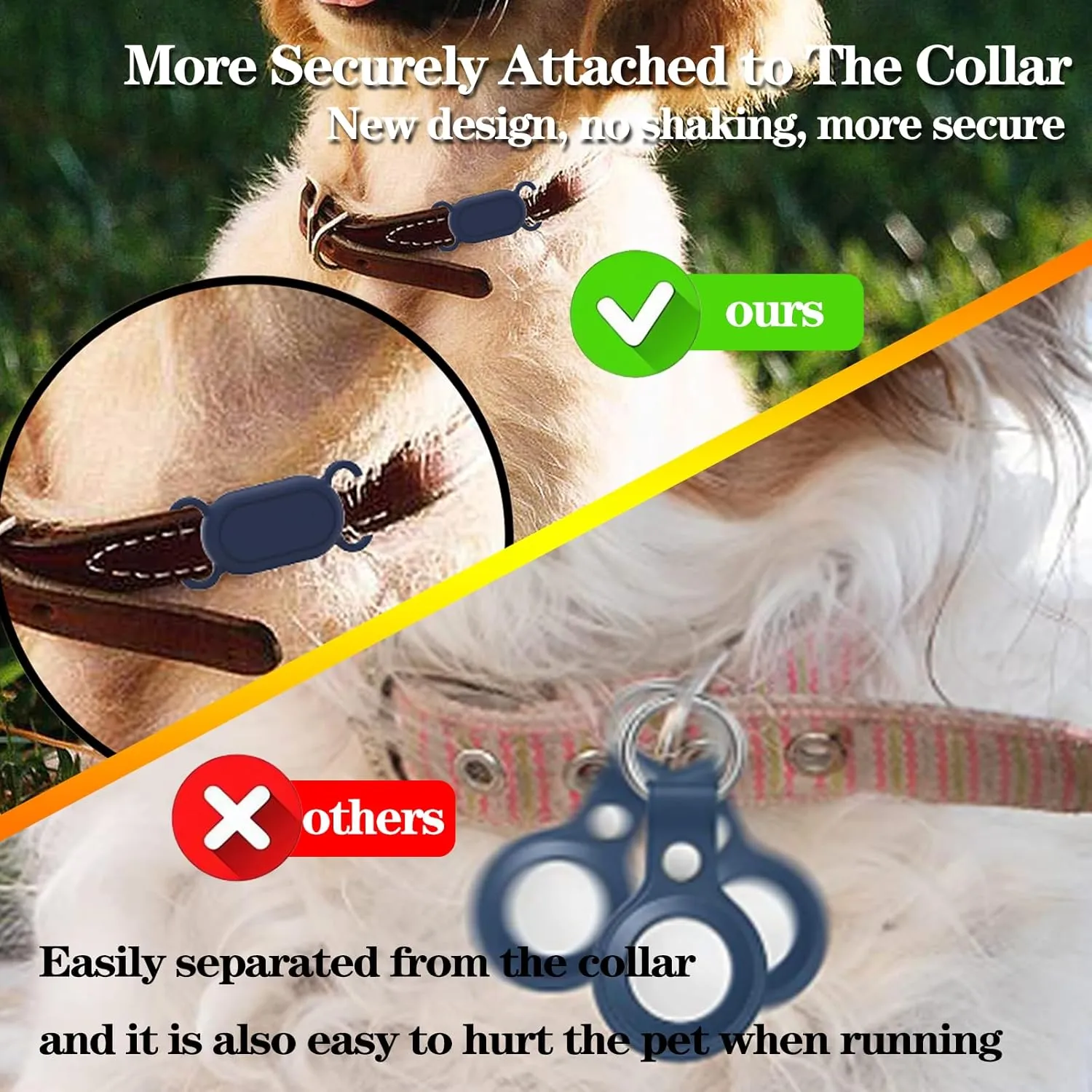 Waterproof Dog Collar Holder Compatible with Samsung Galaxy SmartTag 2, Silicone GPS Tracker Hidden for Samsung Tag 2, Anti-Lost Dog Collar Smart Tag 2 Case(Pink)