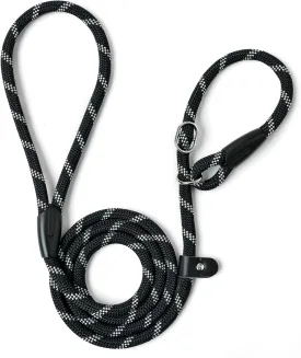 WePet Dog Training Slip Leash, No Pull, Durable Reflective Lead, Puppy Heavy Duty Loop Rope, Comfortable Handle, 6 ft, 1/2 inch, diam. Black/White