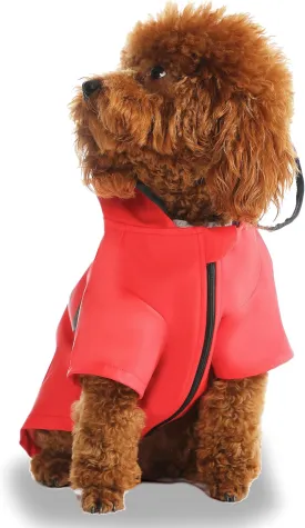 Wizland Reflective Dog Raincoat Dog Rain Jacket with Hood Lightweight Waterproof Rain Coat for Puppies (RED XS)
