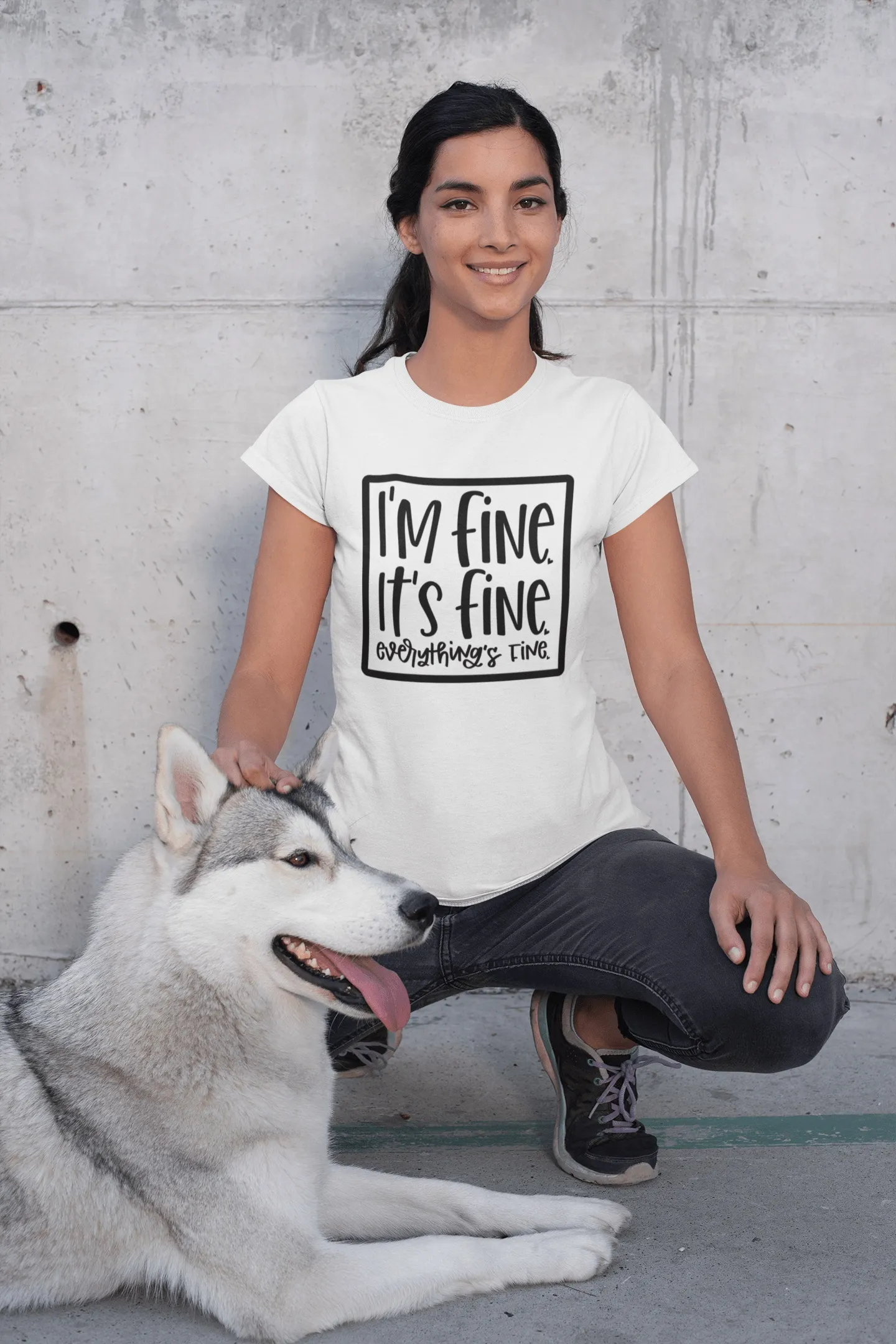 Women's I'm fine, it's fine, everything is fine funny t shirt