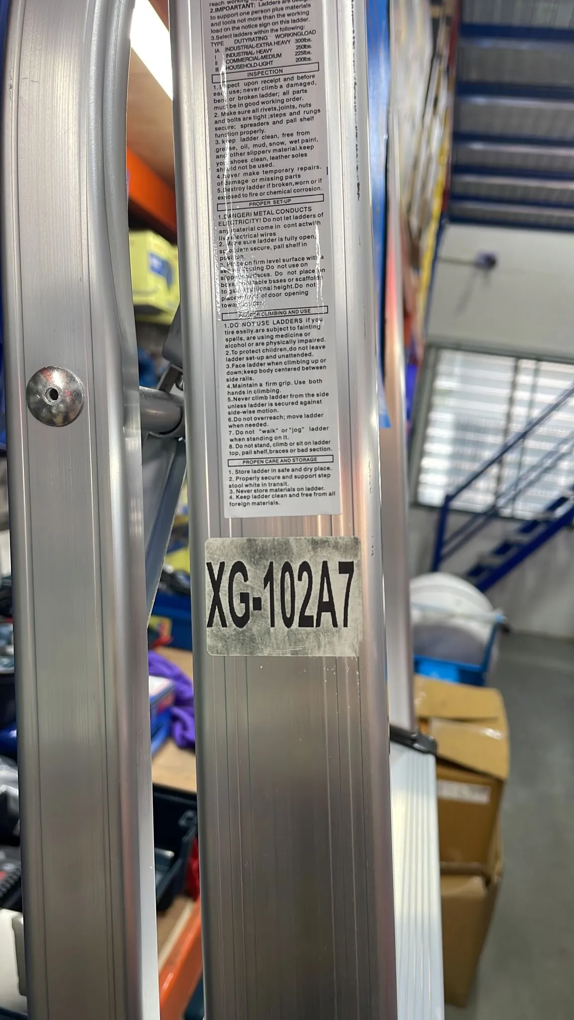 XG Aluminium Household Family Ladder, Sizes : 3 steps - 8 steps  | Model : L-XG102A